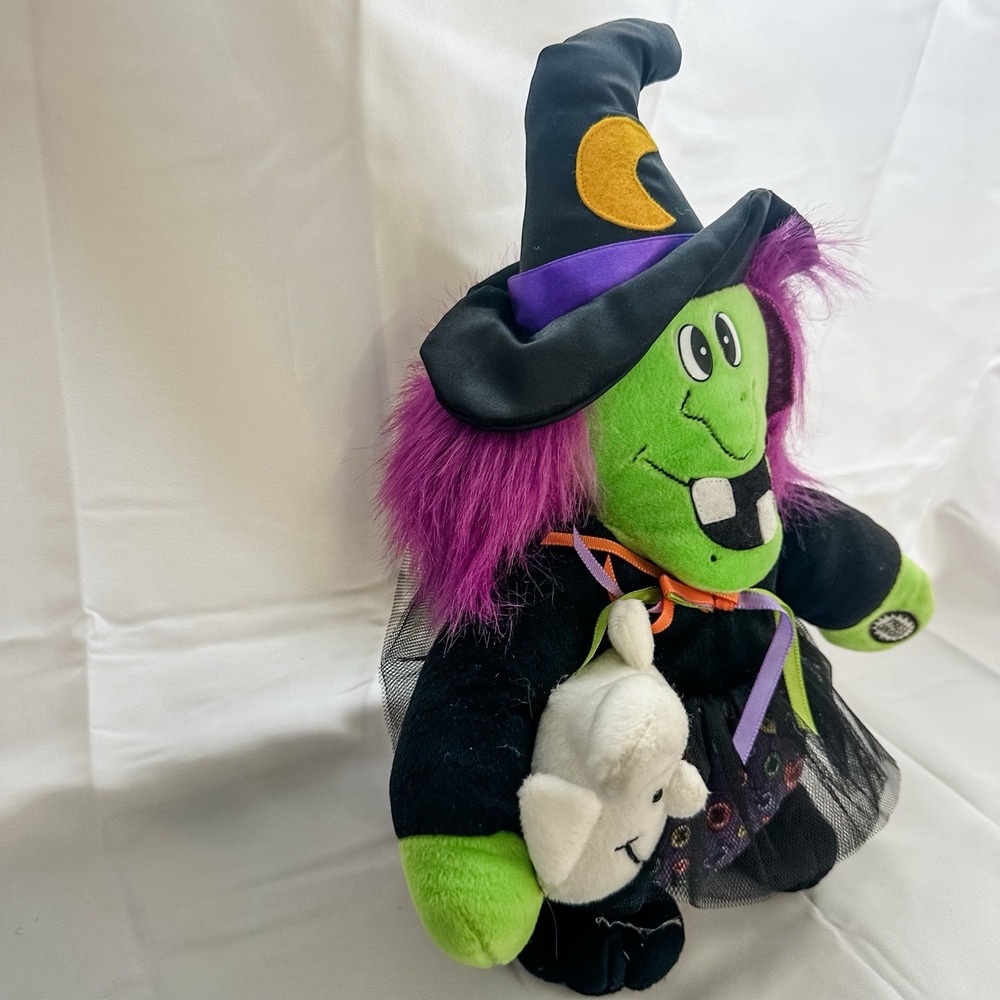 VTG Dan Dee Animated Halloween Witch Plush Singing Ghost Moon - Picture 4 of 13